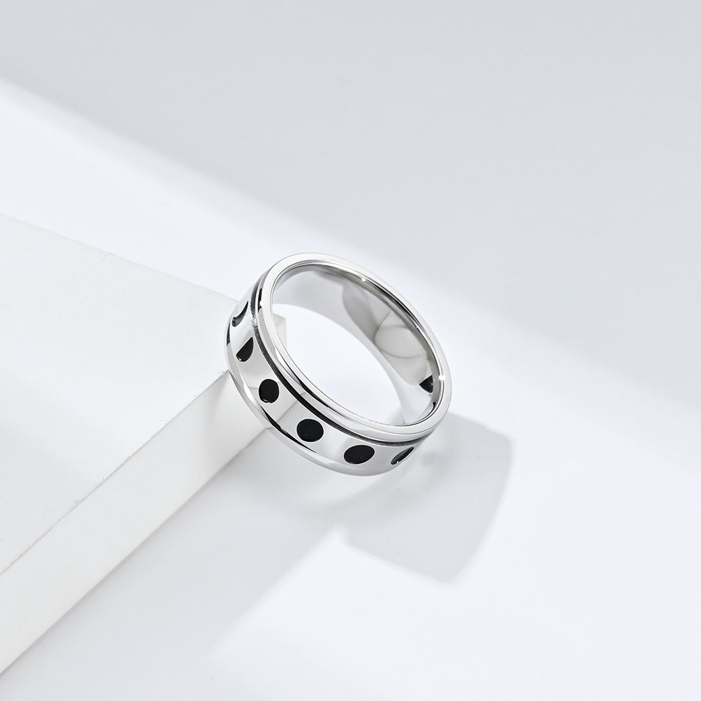 Planderful Total Solar Eclipse Anxiety Relief Ring Rotatable Stainless Steel Fidget Jewelry For Stress Relief