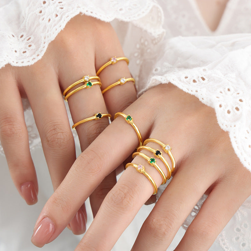 Elegant Multicolor Zircon Women's Ring - Everyday Genie Collection