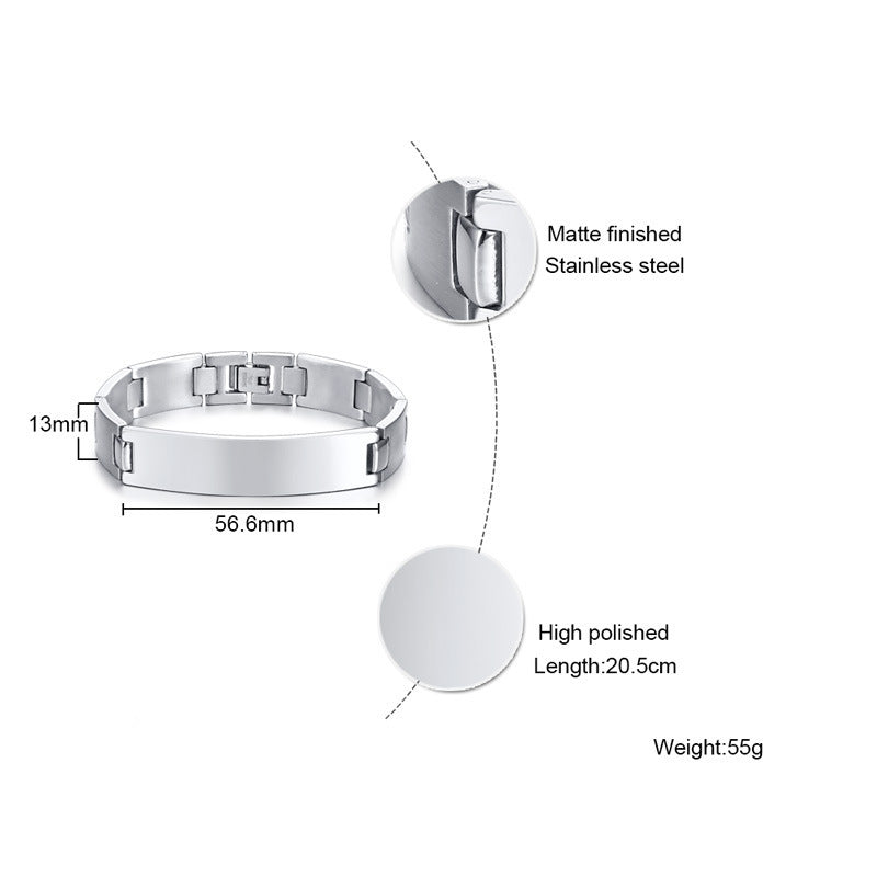 Men's Titanium Steel Surface Brushed Watch Chain Bracelet