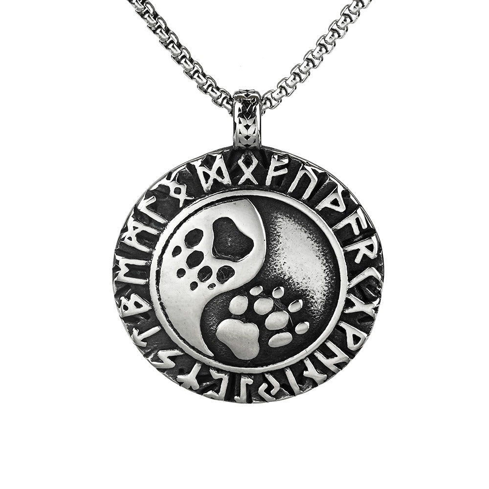 Viking Animal Stainless Steel Men's Pendant Necklace