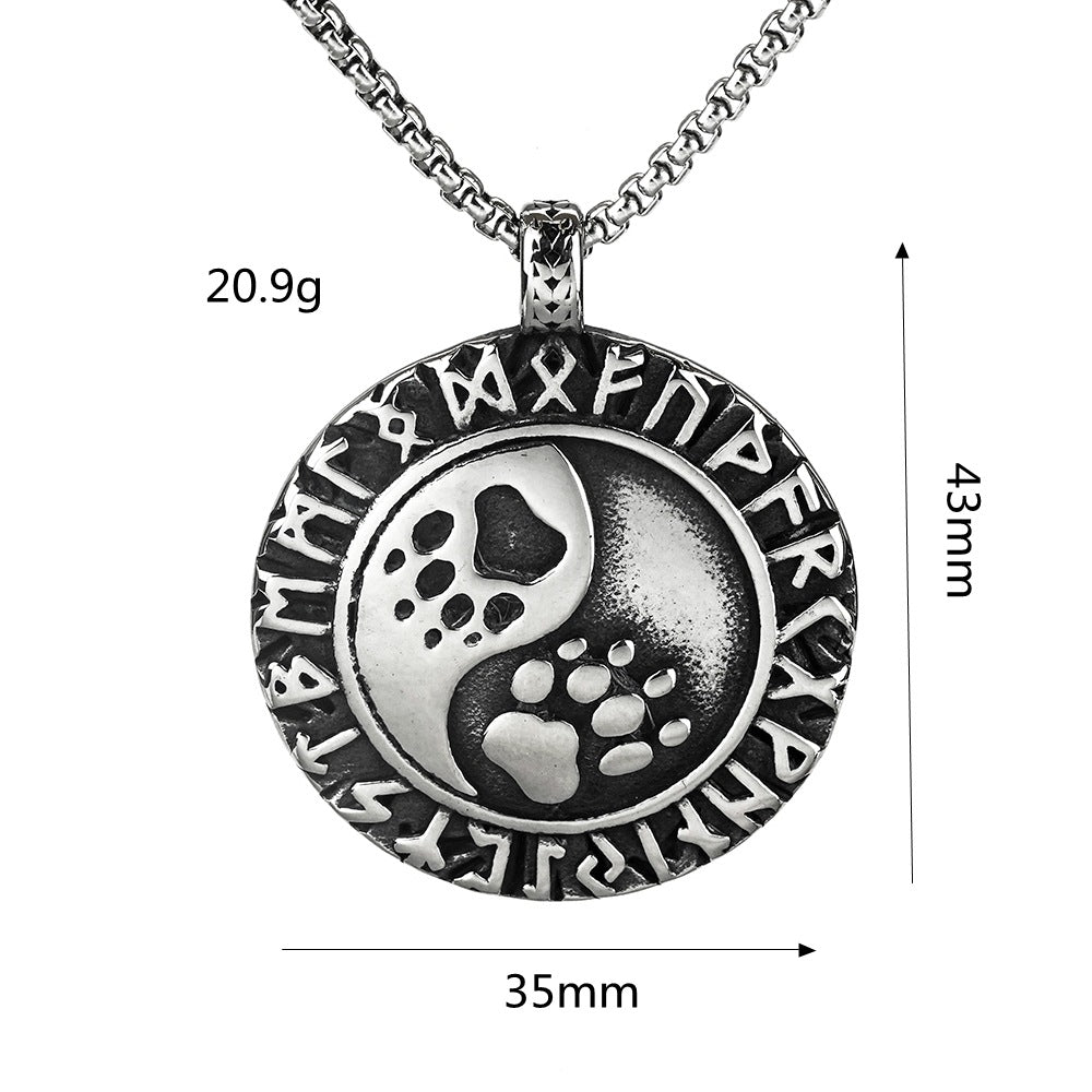 Viking Animal Stainless Steel Men's Pendant Necklace