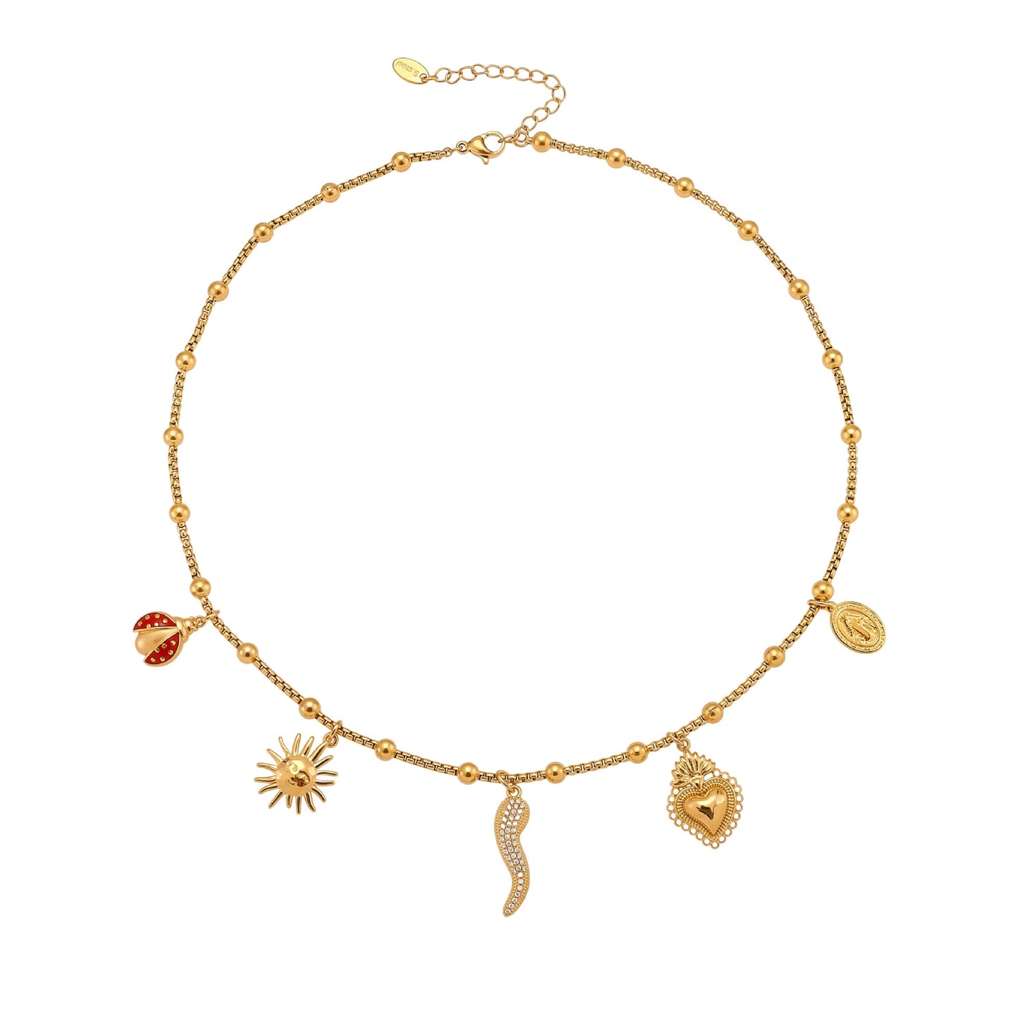 Planderful Gold Plated Pepper Crown Necklace Zircon Women