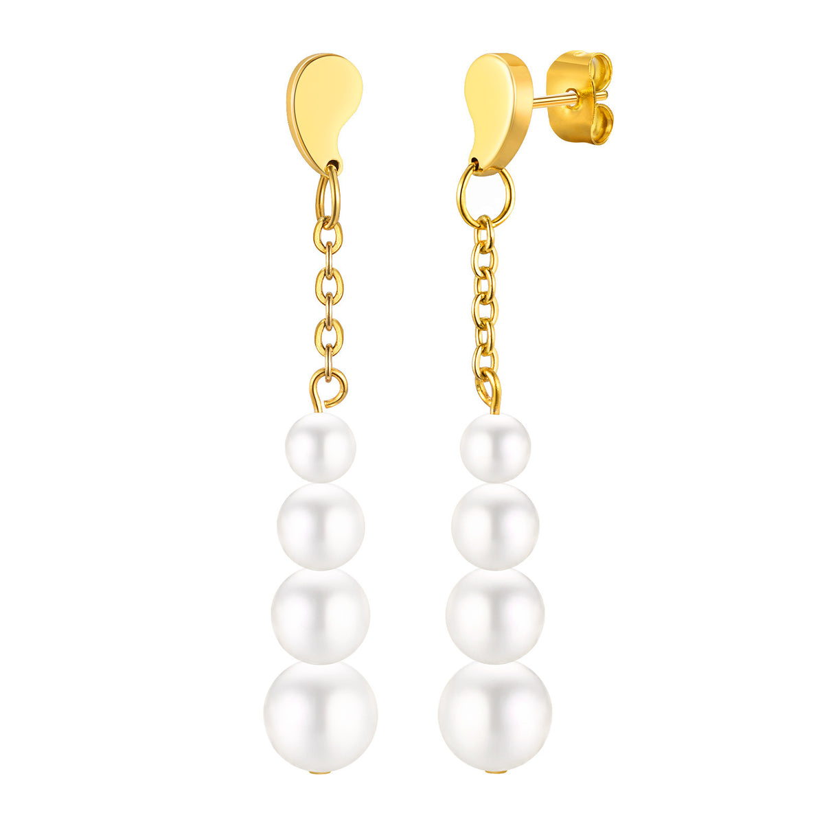 Stainless Steel Pearl Earrings