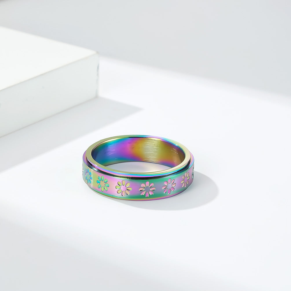 Cross-Border Amazon Rotating Titanium Steel Rings for All