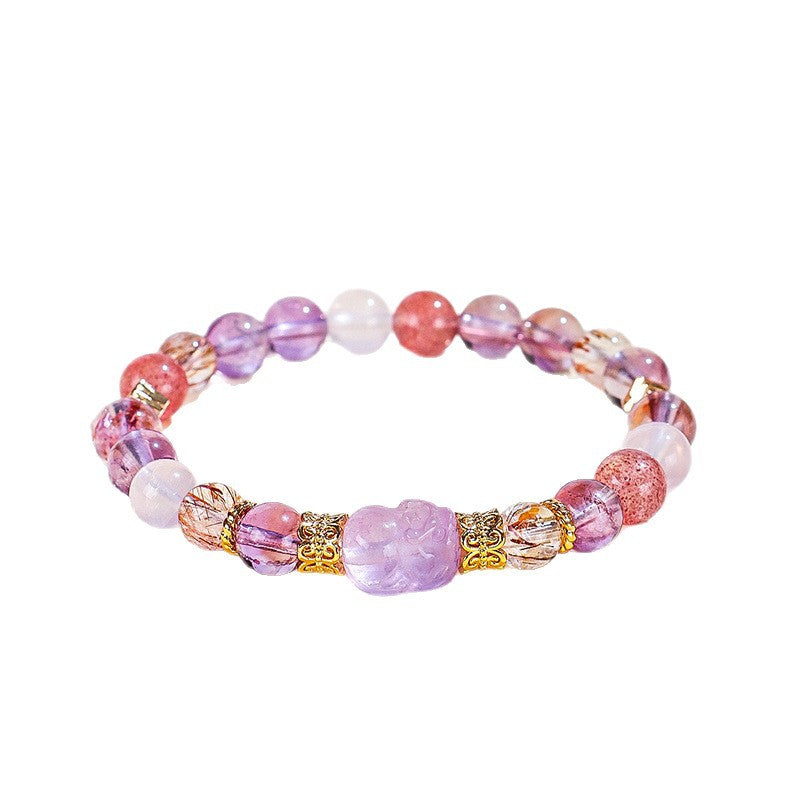 Planderful Fortune's Favor Amethyst Pixiu Bracelet – High-End Crystal Elegance
