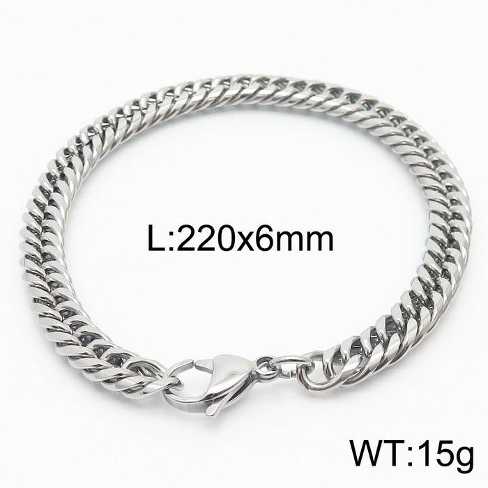 Cool Men's Titanium Steel Does Not Fade Lobster Buckle Bracelet Girls Niche Bracelet A