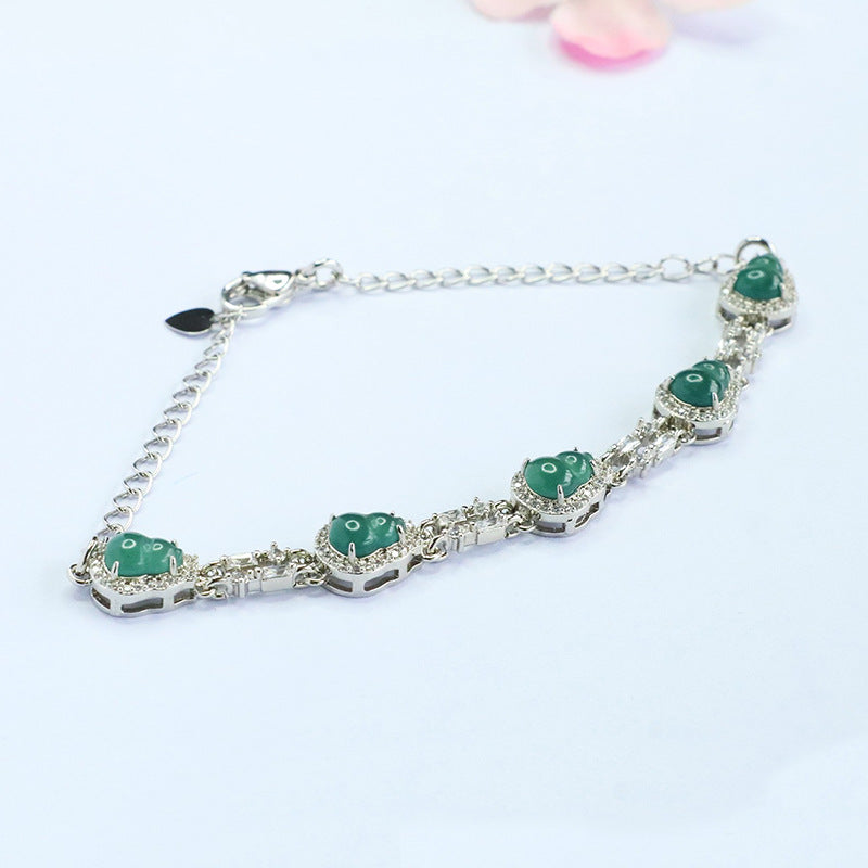 Blue Water Jadeite Gourd 7.8*5.8 mm Bracelet