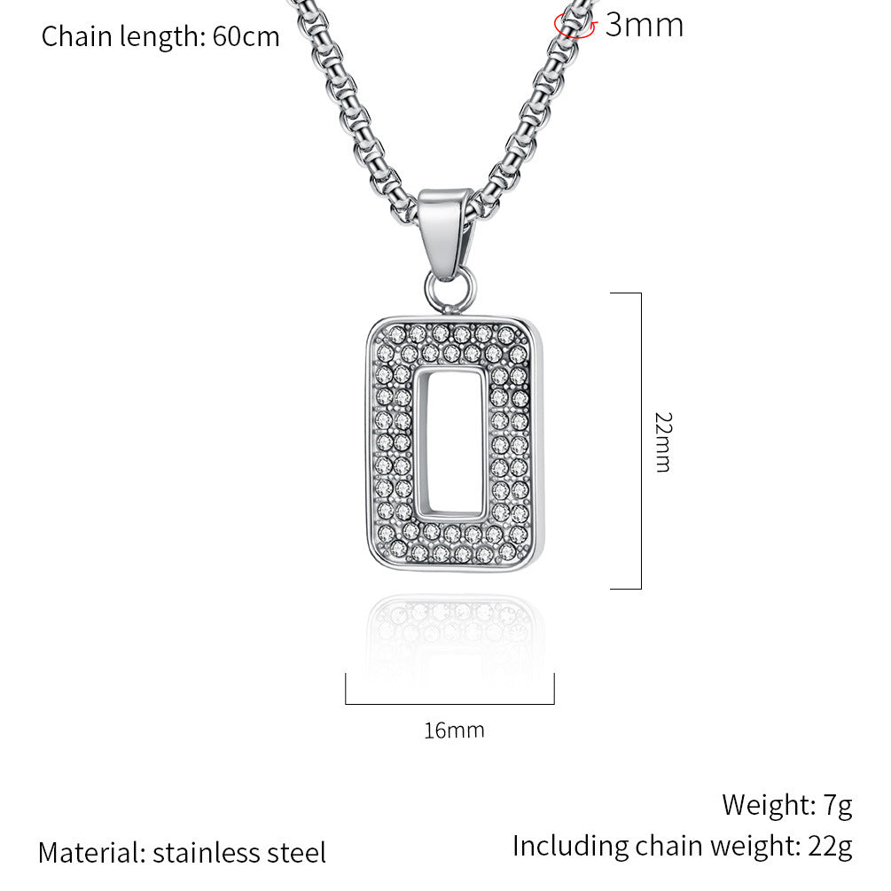 Planderful Everyday Genie Zircon Necklace Arabic Numerals Unisex Streetwear Charm For Men Women