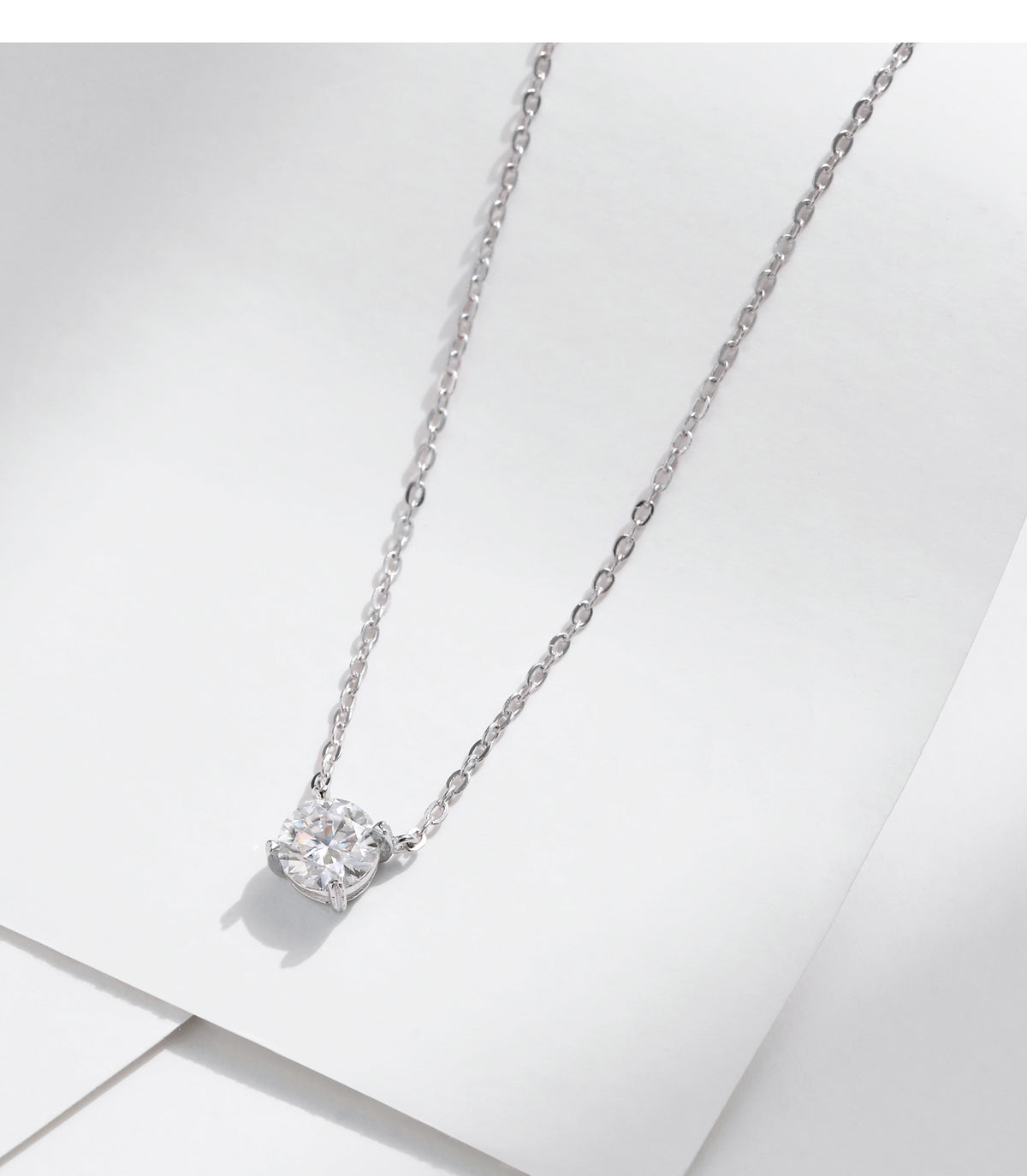 925 Sterling Silver 1 ct Geometric Moissanite Necklace