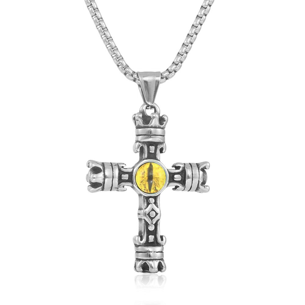 European And American Stainless Steel Cross Eye Pendant