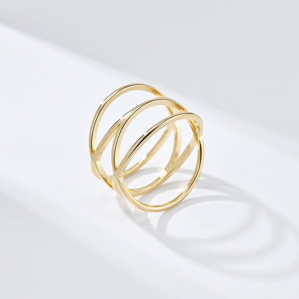 Planderful Everyday Genie Titanium Steel Hollow Ring For Women Bold Niche Fashion Index Finger Ring