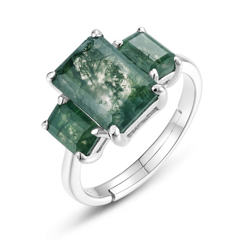 Planderful Jewelry Sterling Silver Moss Agate Ring For Everyday Luxury And Subtle Glamour