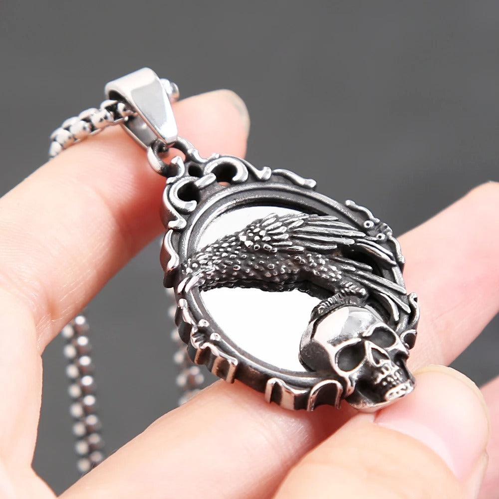 Skull Viking Stainless Steel Pendant Necklace