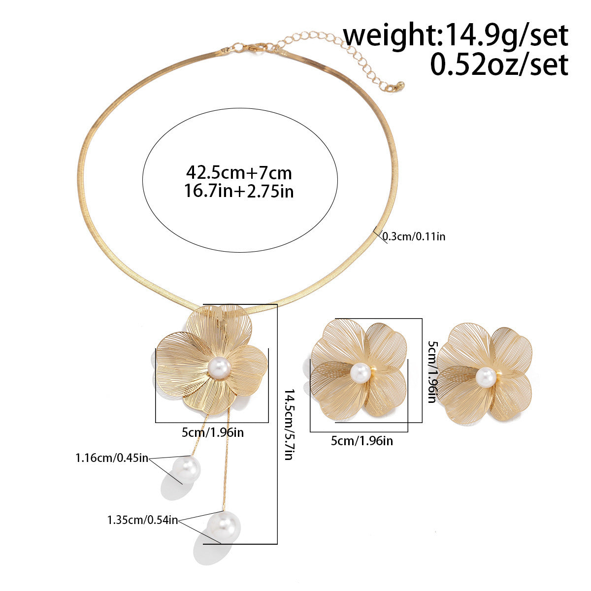 Ginkgo Flower Pearl-Style Jewelry Set