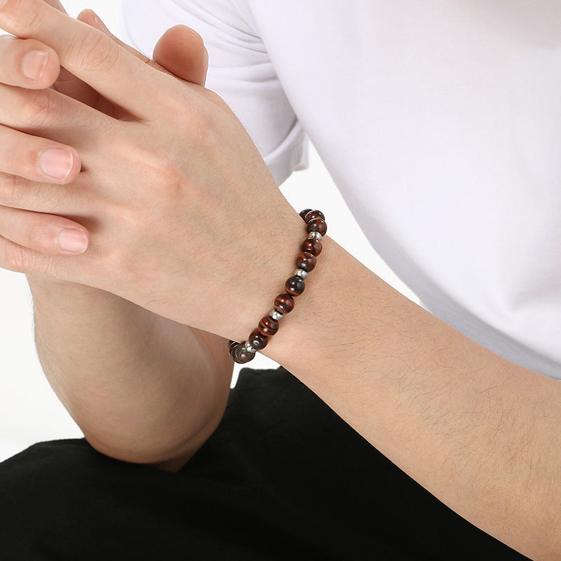 Planderful Collection Tiger Eye Stone Bracelet Men Durable