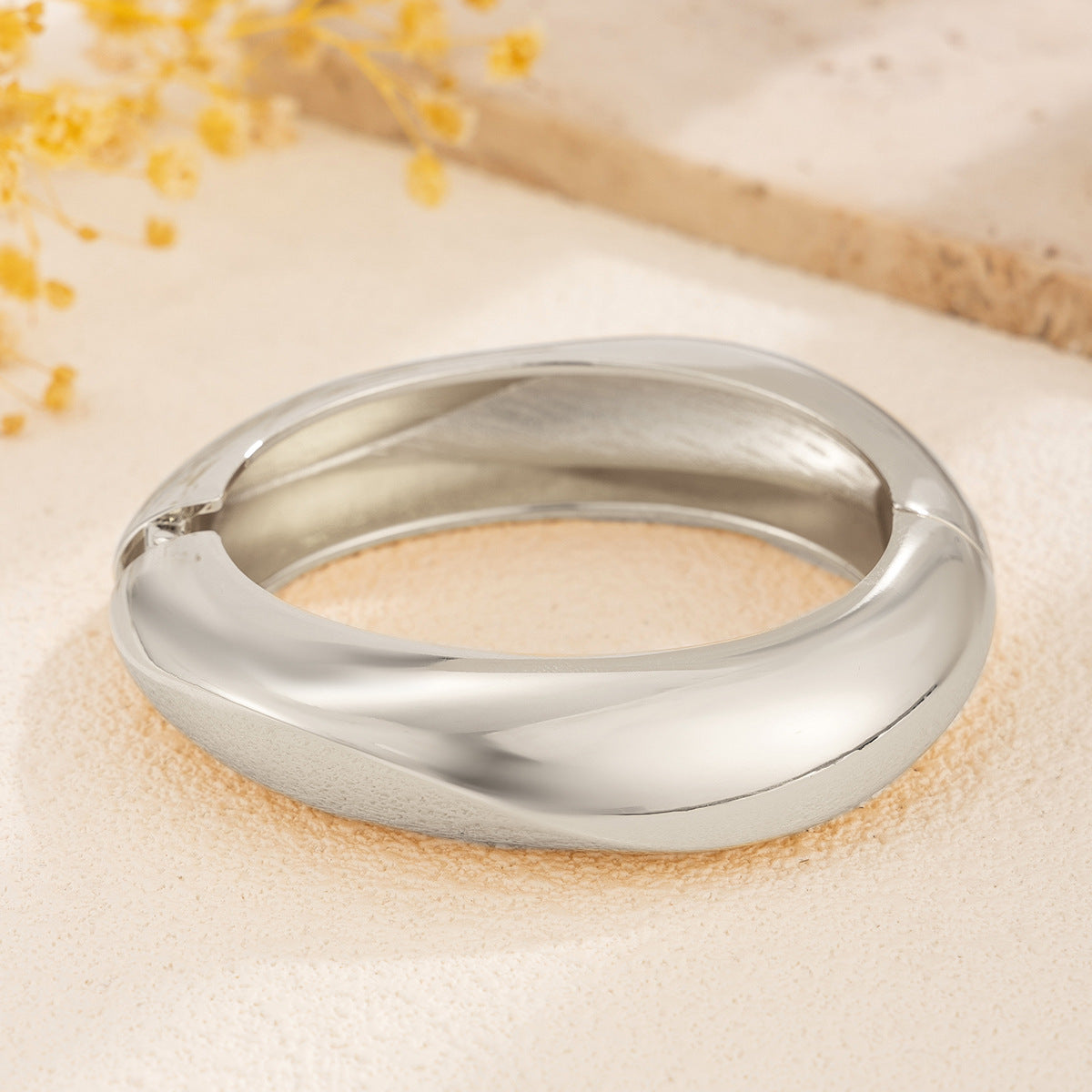 Planderful Vienna Verve Exaggerated Irregular Surface Metal Bracelet For Women Statement Jewelry