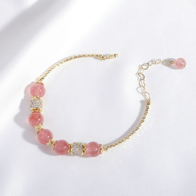 Retro Strawberry Crystal Zircon Sterling Silver Bracelet from Planderful Collection