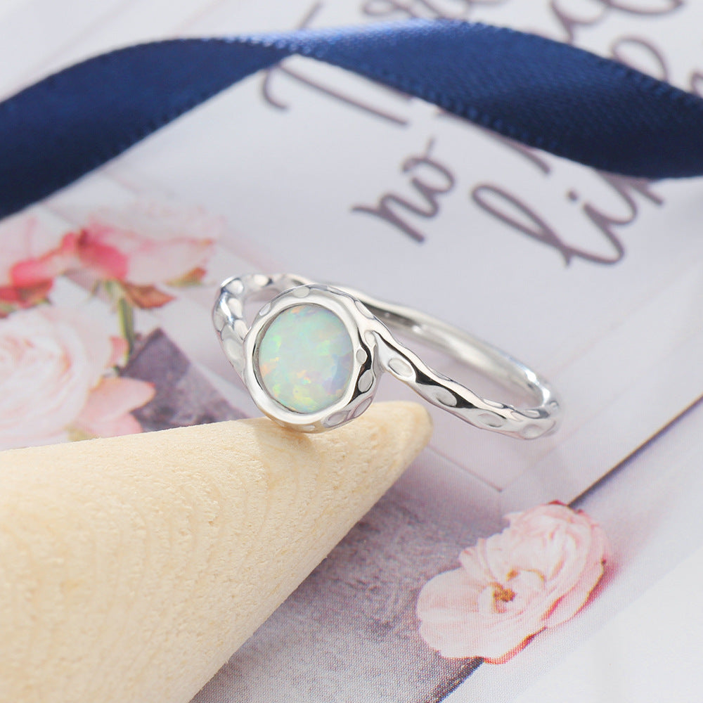 Planderful Jewelry Opal Ring in Sterling Silver
