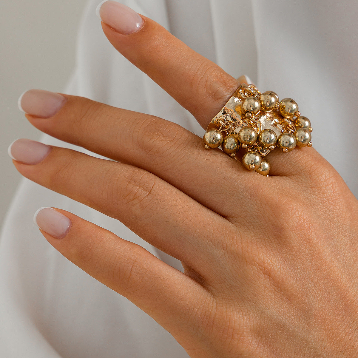 Planderful Boho Pearl Fringe Ring For Women Turquoise Accent Statement Jewelry Vienna Verve