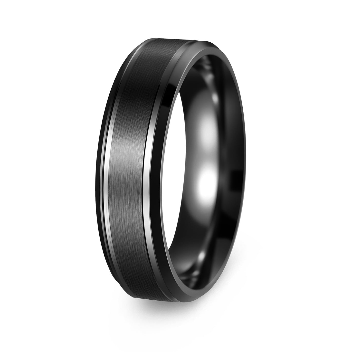 Planderful Everyday Genie Stainless Steel Ring 8 6mm Wide Minimalist Double Bevel For Men With Unisex Protection