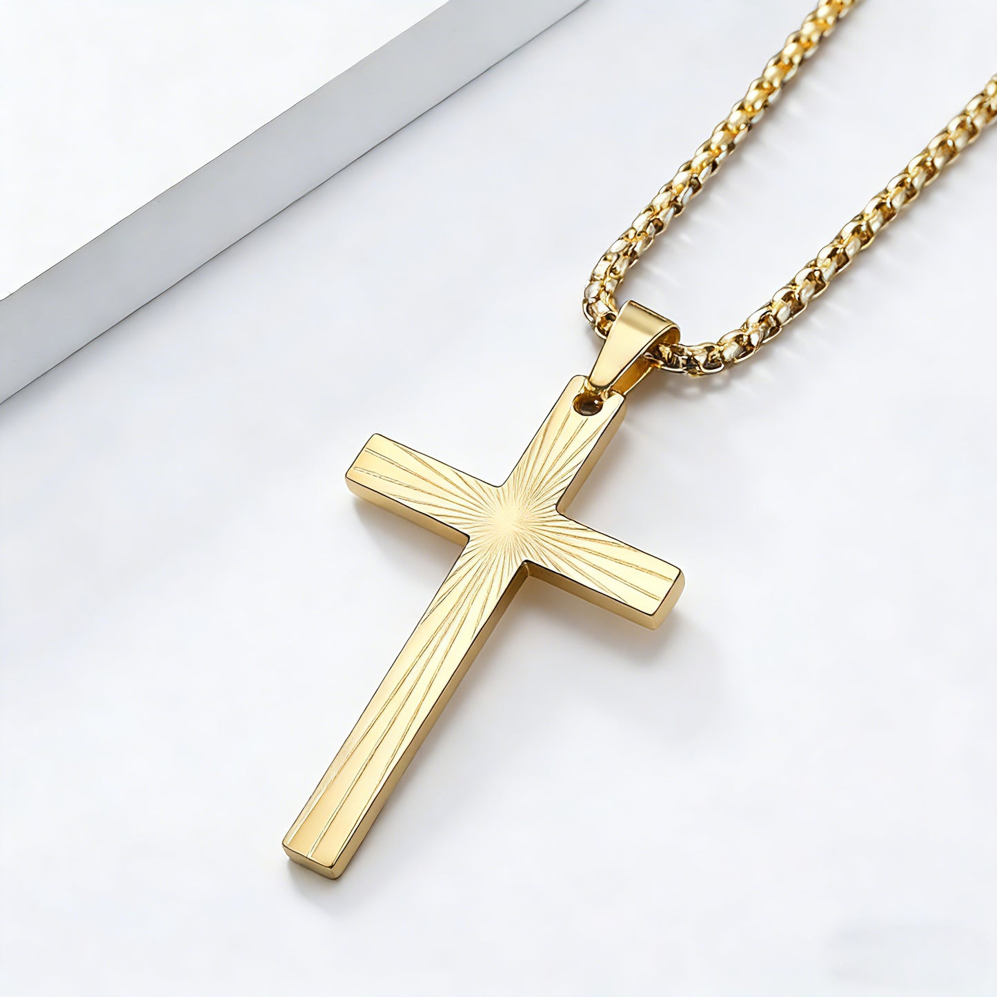 Steel Necklace – Minimalist Cross Pendant