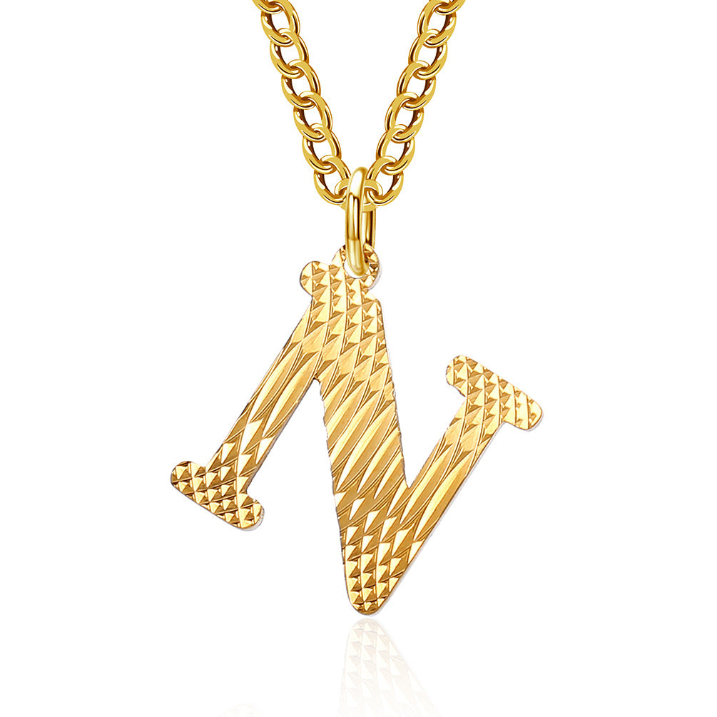 Planderful Everyday Genie Gold Plated Letter Surname Pendant For Couples Unisex Premium Magazine Style Jewelry