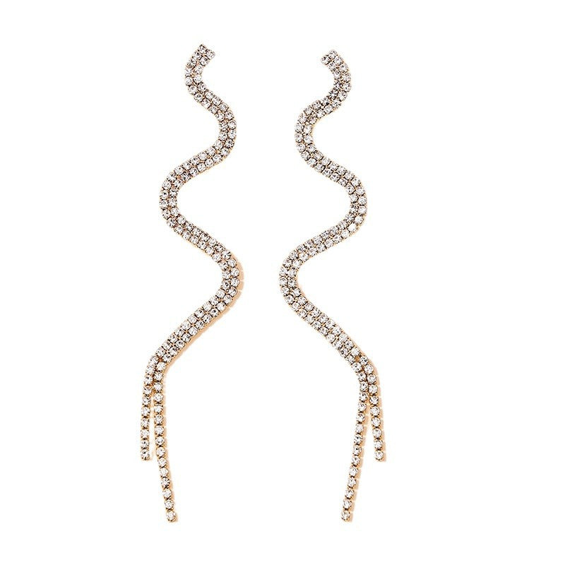 Exaggerated Tassel Earrings with Snake Design - Vienna Verve Collection