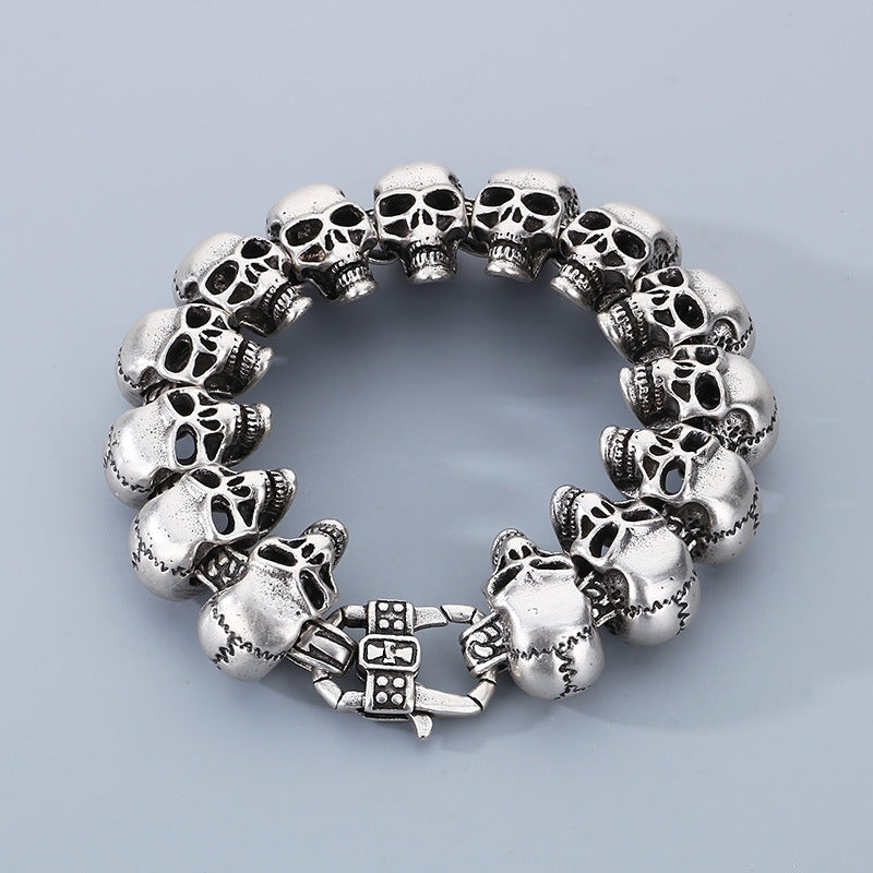 Planderful Skull Stainless Steel Bracelet Men Vacuum Plated
