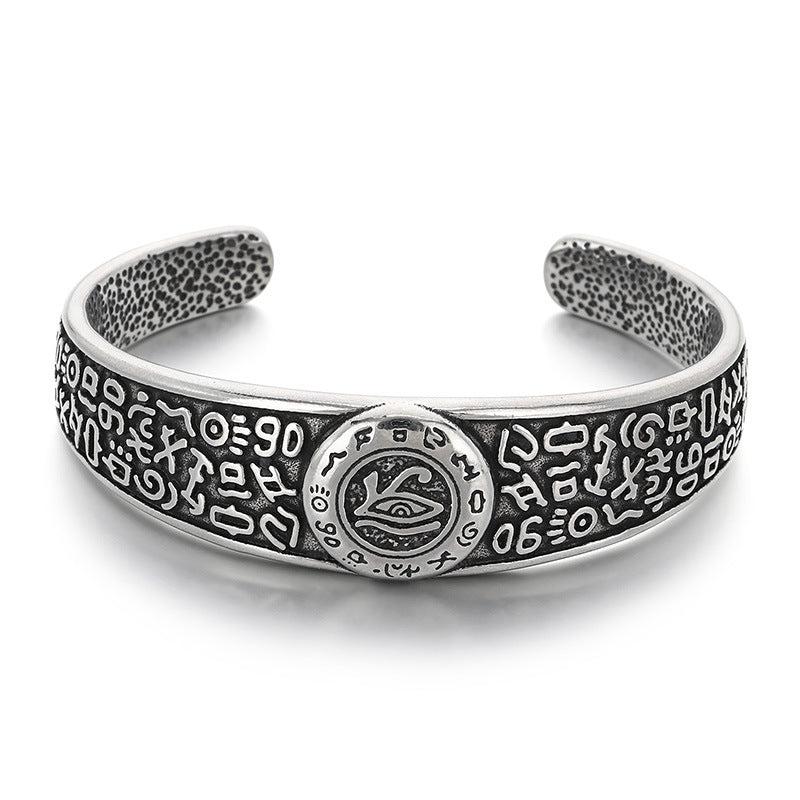 Dead Wood Thorns Open Bracelet – Gothic Octagon Star Eye Of Horus Titanium Steel Men's