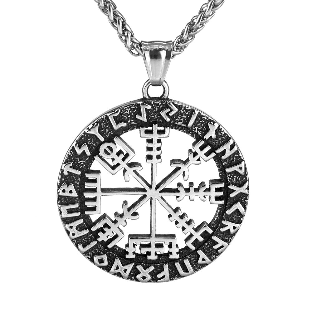 European And American Retro Men's Jewelry Compass Pendant Necklace