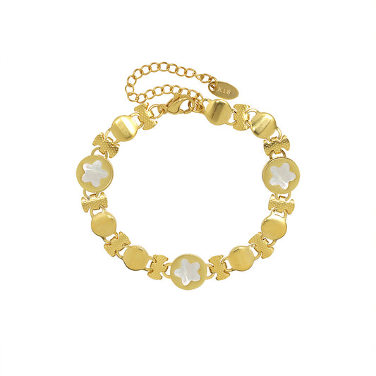 Exaggerated Personality Shell Geometric Bracelet with 18k Gold Plating