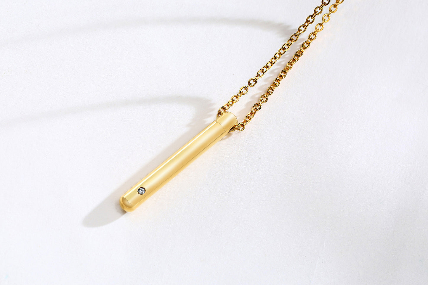 Urn Necklace Stainless Steel Zircon Pendant Necklace Openable