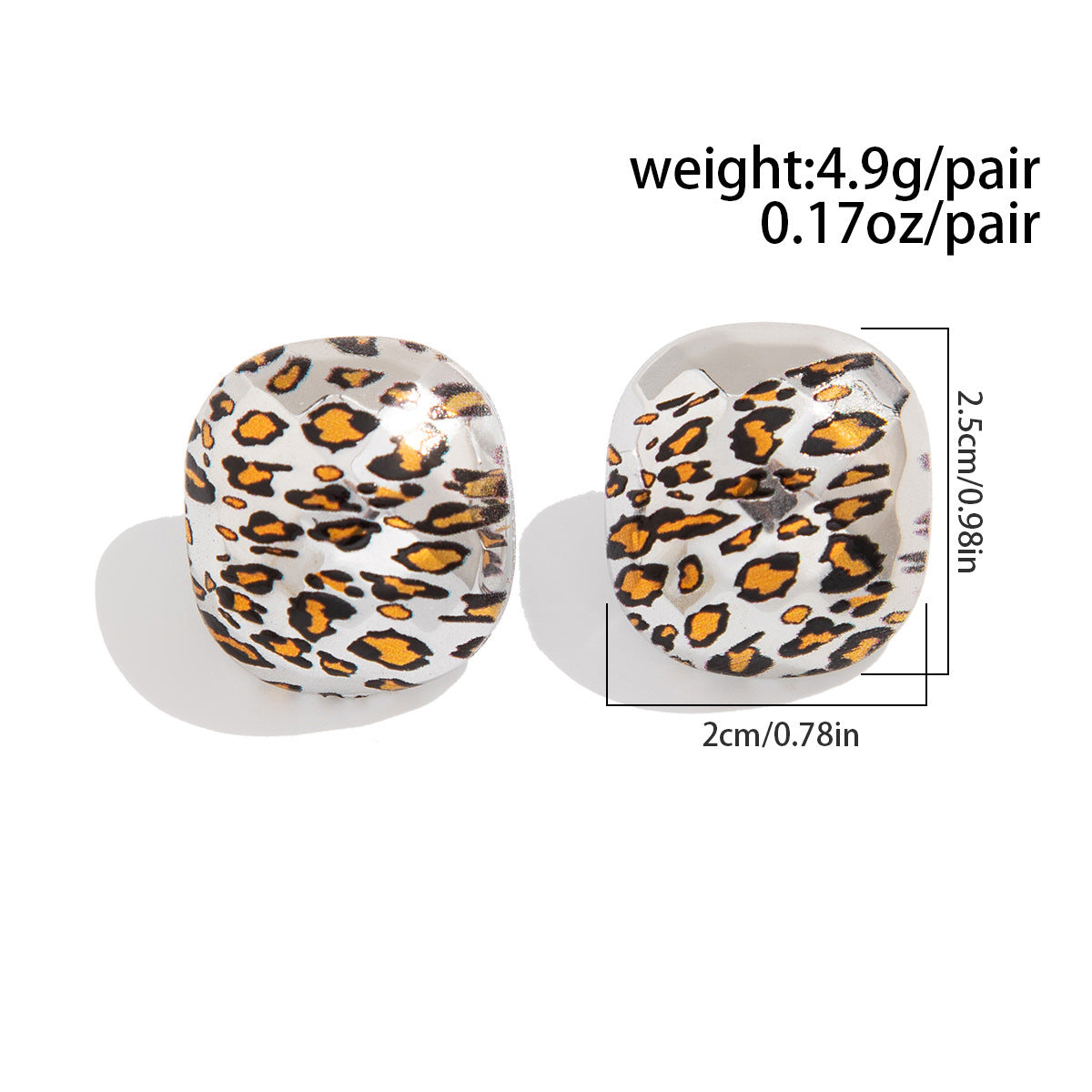 Planderful Resin Geometric Earrings C Shaped With Leopard Print Water Drop For Women Bold Chic Statement