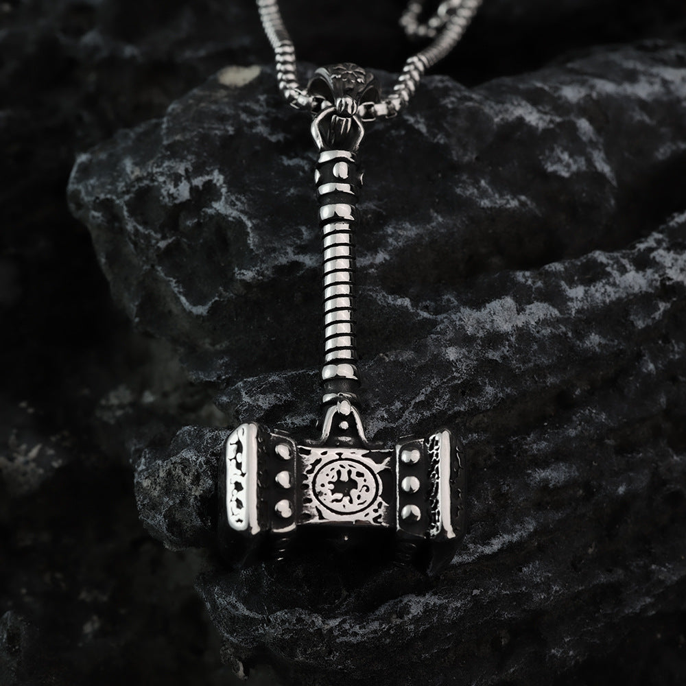 European And American Retro Stainless Steel Viking Hammer Necklace