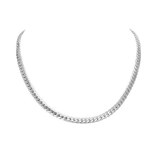 Men's Stainless Steel Flat Nk Chain Necklace Steel