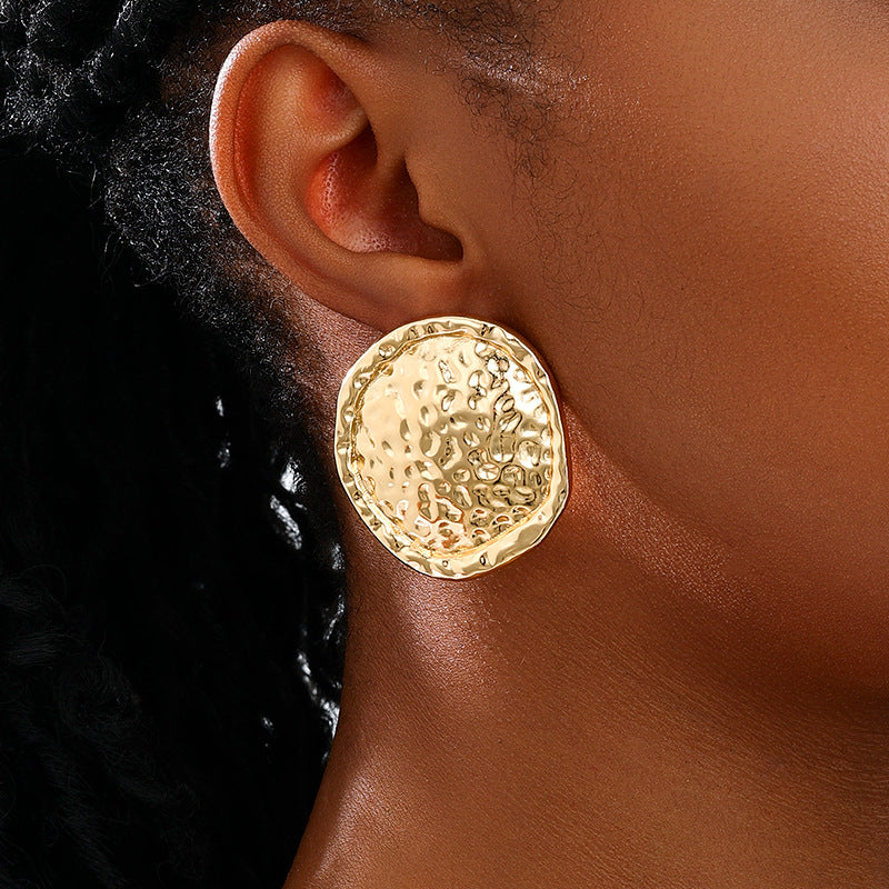 Planderful Vienna Verve Earrings – Exaggerated Metal Ripple Design