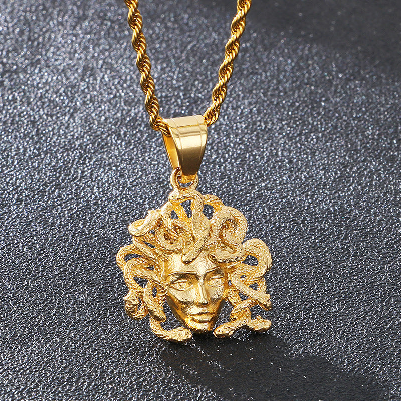 Planderful Snake Woman Pendant for Men Stainless Steel