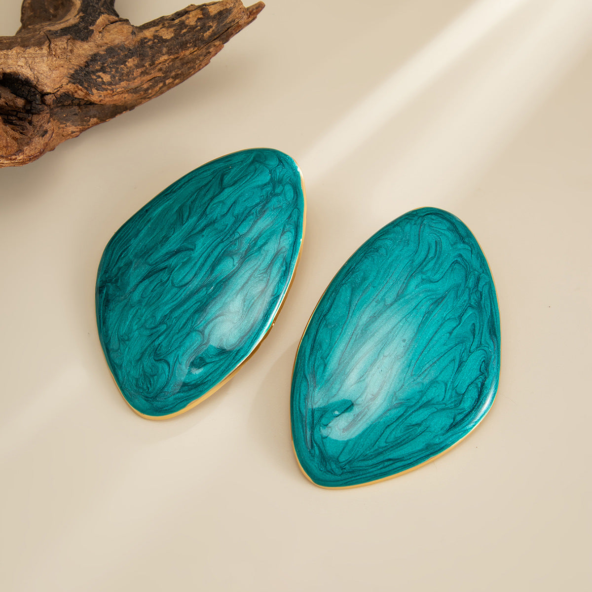 Planderful Smudged Oil Stud Earrings Bold Irregular Design for Women Vienna Verve Collection