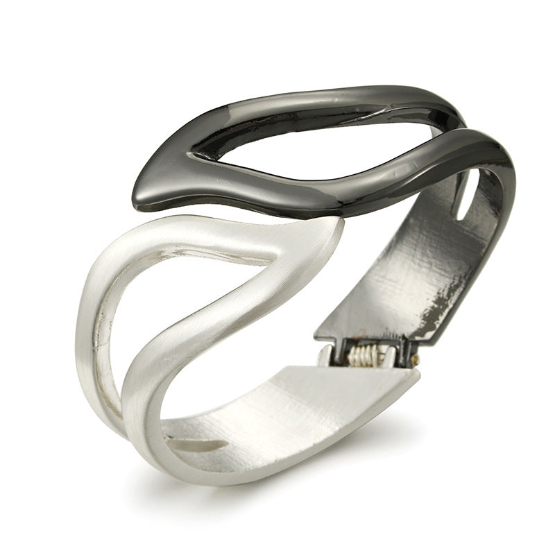 Golden Greek Inspired Bracelet with Unique Zinc Alloy Clasp - Trendy Fashion Statement Piece