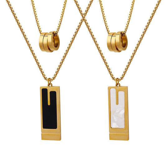 Trendy Street Art Inspired Gold Plated Necklace Set