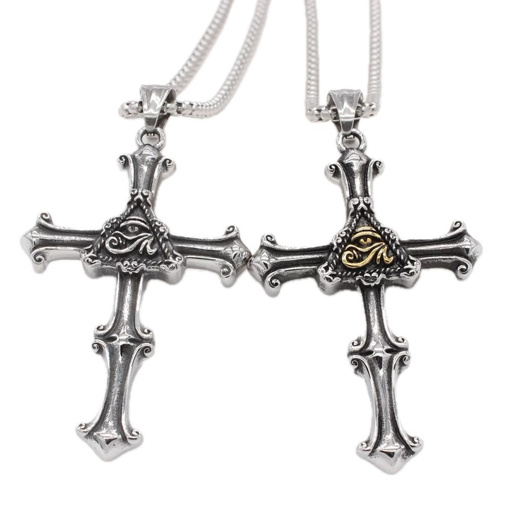 Planderful Everyday Genie – Foreign Trade Jewelry Wholesale European and American Vintage Cross Freemasonry Omniscient Eye Men's Titanium Steel Ring for Men