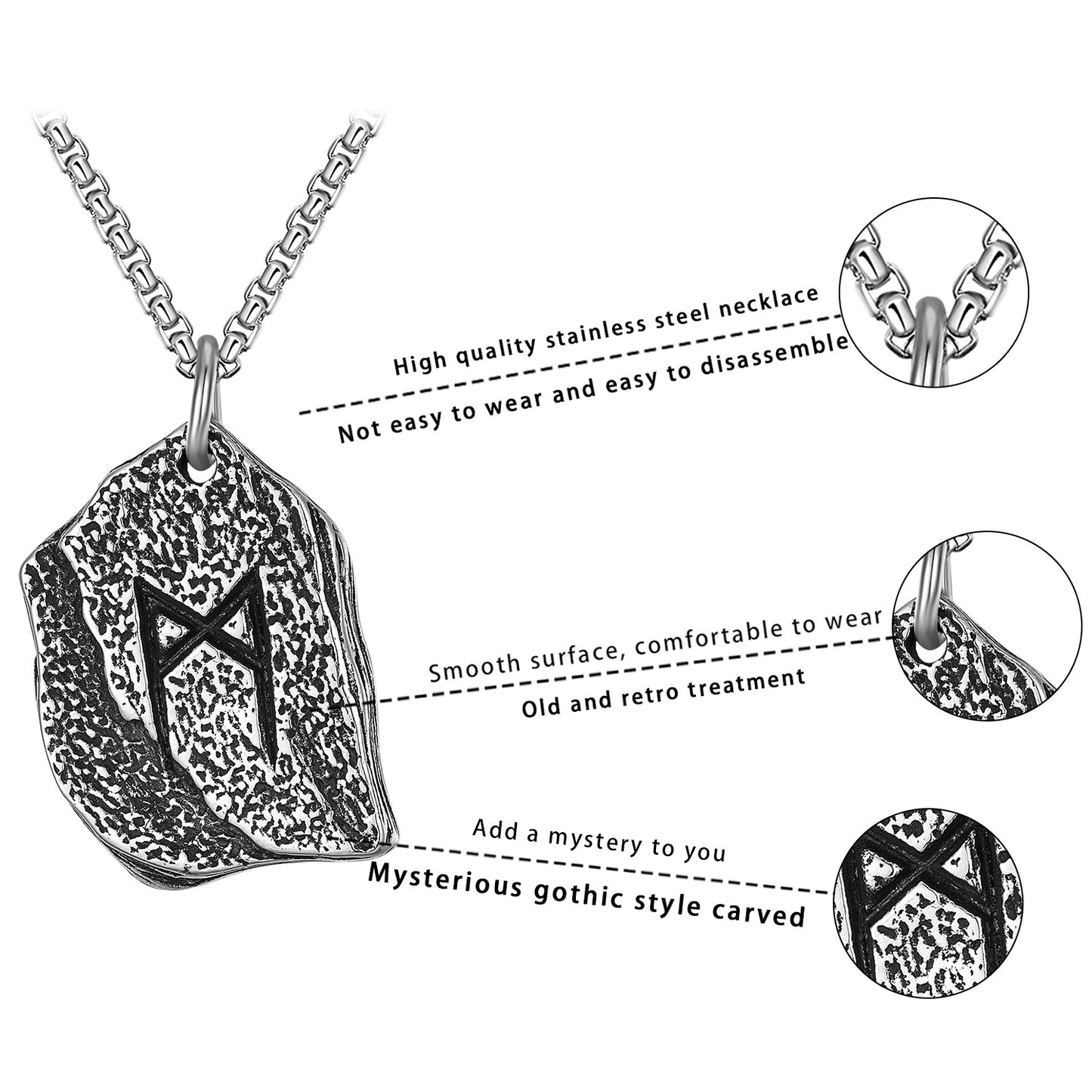 Steel Necklace – Vintage Viking Pendant Medal