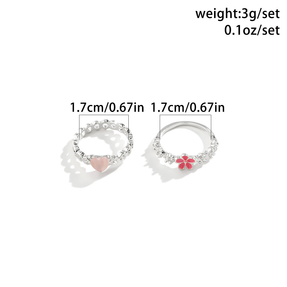 French Pastoral Heart-shaped Diamond Ring with Floral Crown Set Europe and US Cross-border Jewelry.