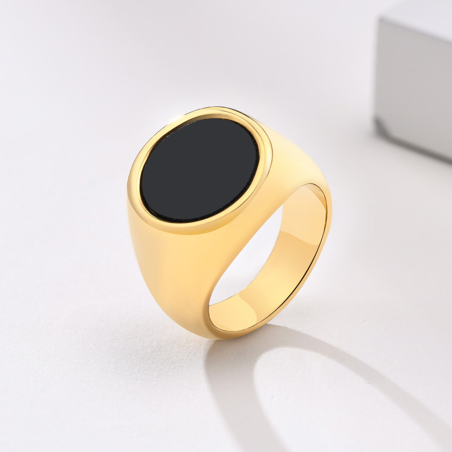 Flat Stainless Steel Epoxy 13mm Ring for Men's Hip Hop Jewelry