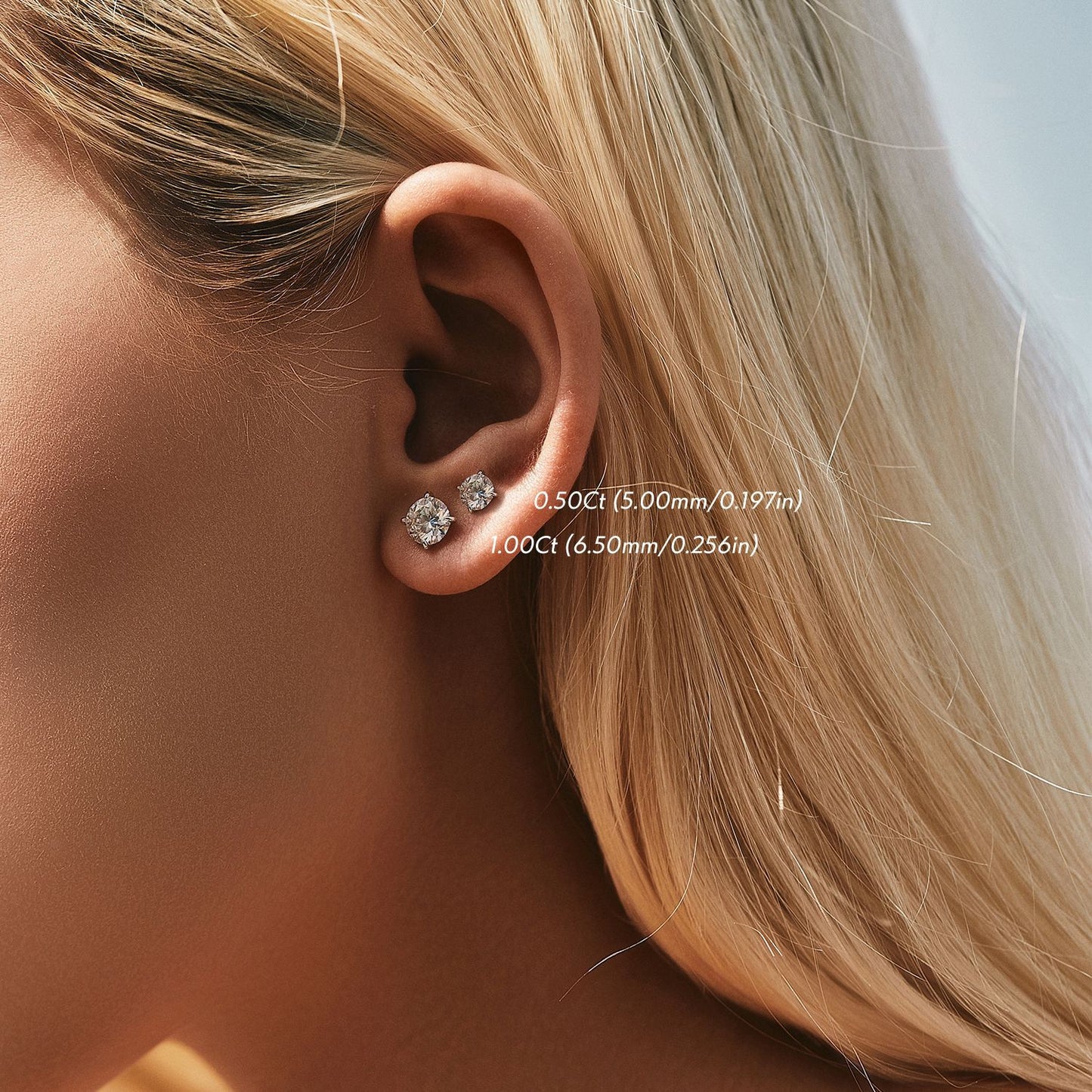 Planderful Moissanite Sparkling Earrings – Elegant Four-Claw Design