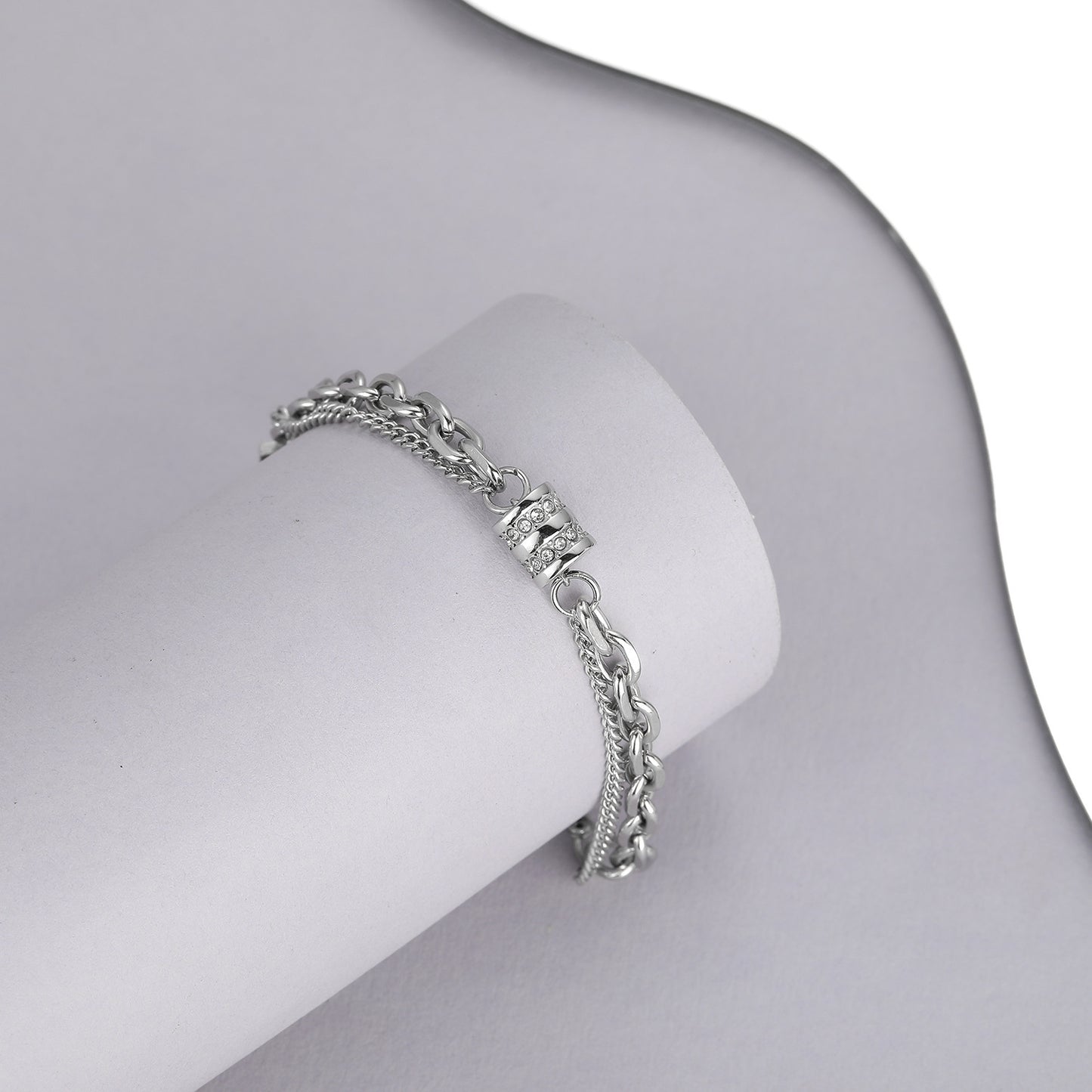 Planderful Jewelry Double Layer Titanium Steel Bracelet For Couples Light Luxury High End Design