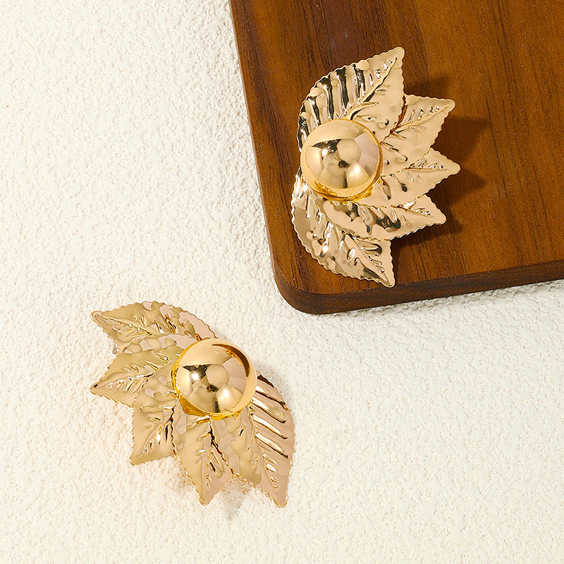 Metallic Five-Leaf Fashion Earrings - Planderful Vienna Verve Collection