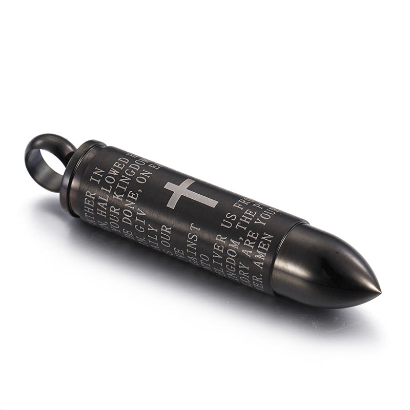 Bullet-Style Titanium Steel Men's Pendant from Planderful Collection