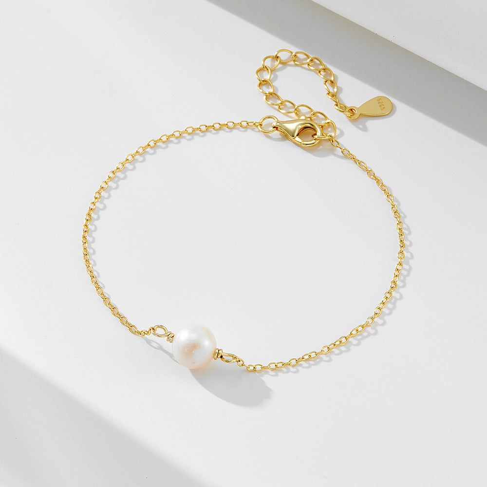 S925 Sterling Silver Daily Natural Pearl Bracelet European, American Style Accessories