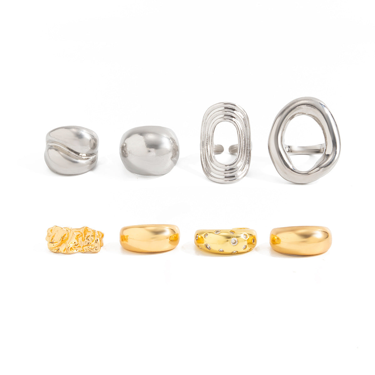 Planderful Vienna Verve Statement Ring With Textured Concave Convex Open Band For Women Bold Color Contrast